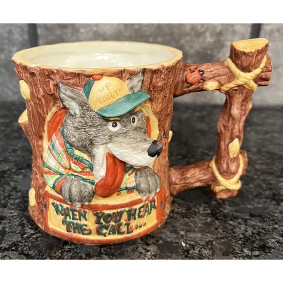 (3) Enesco Moose Creek Crossing 3D Mugs 1995 Go Fishin’, Get Loose, Go Wild - Picture 11 of 14